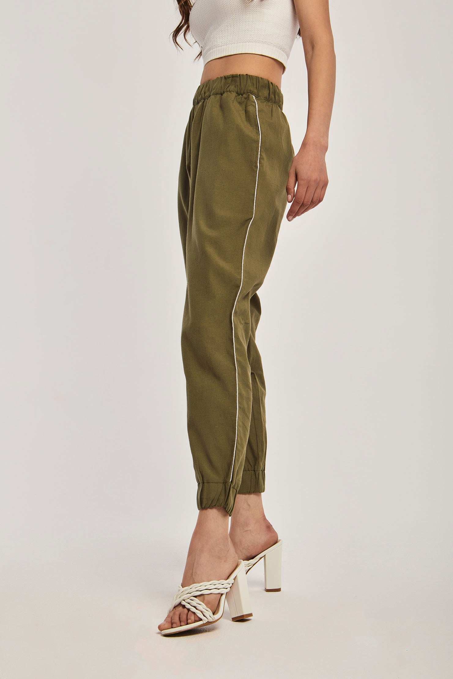 Women Regular Fit Pant -  Green