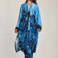 Women Regular Fit Kimono - Printed Blue