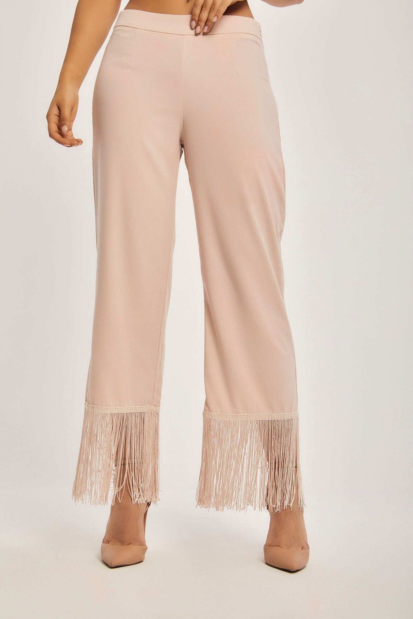 بنطال نسائي عادي - أبيض أصفر