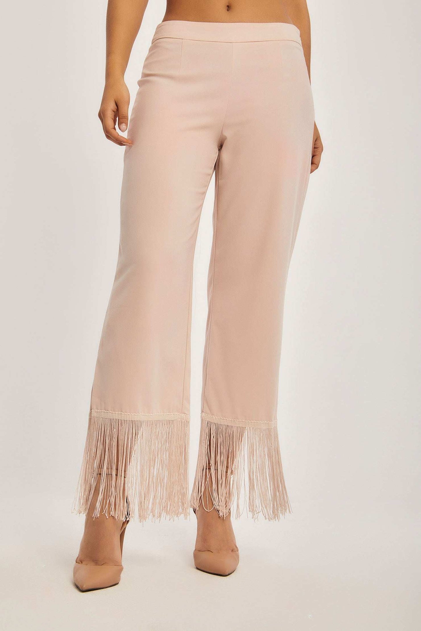 بنطال نسائي عادي - أبيض أصفر