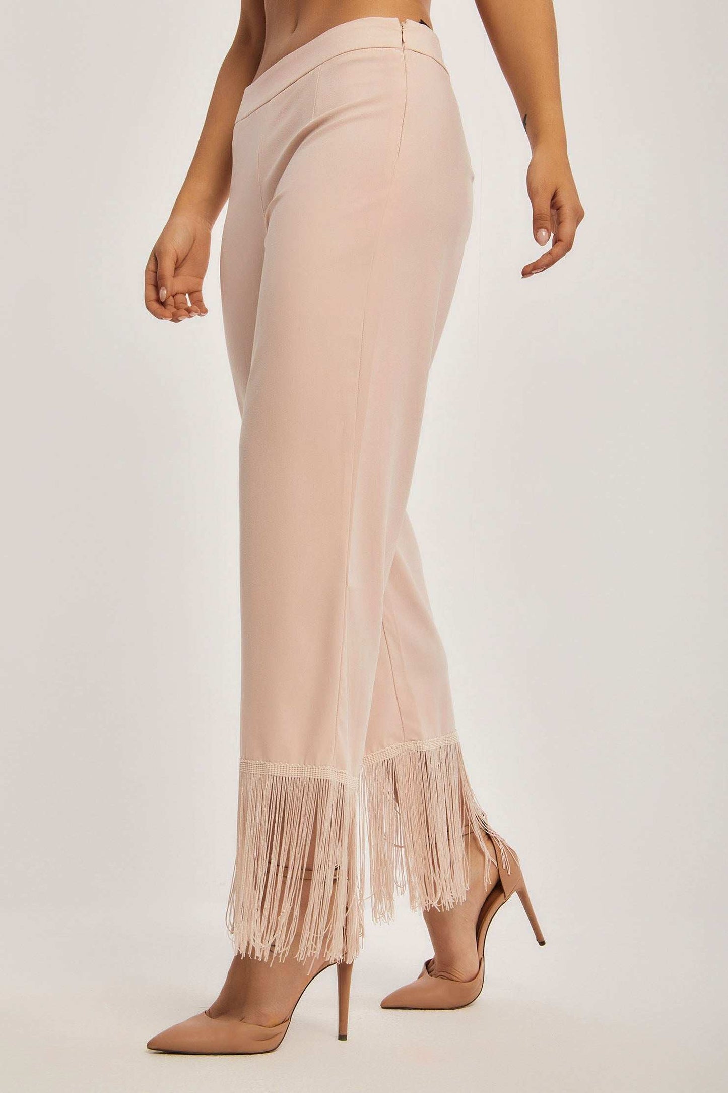 بنطال نسائي عادي - أبيض أصفر