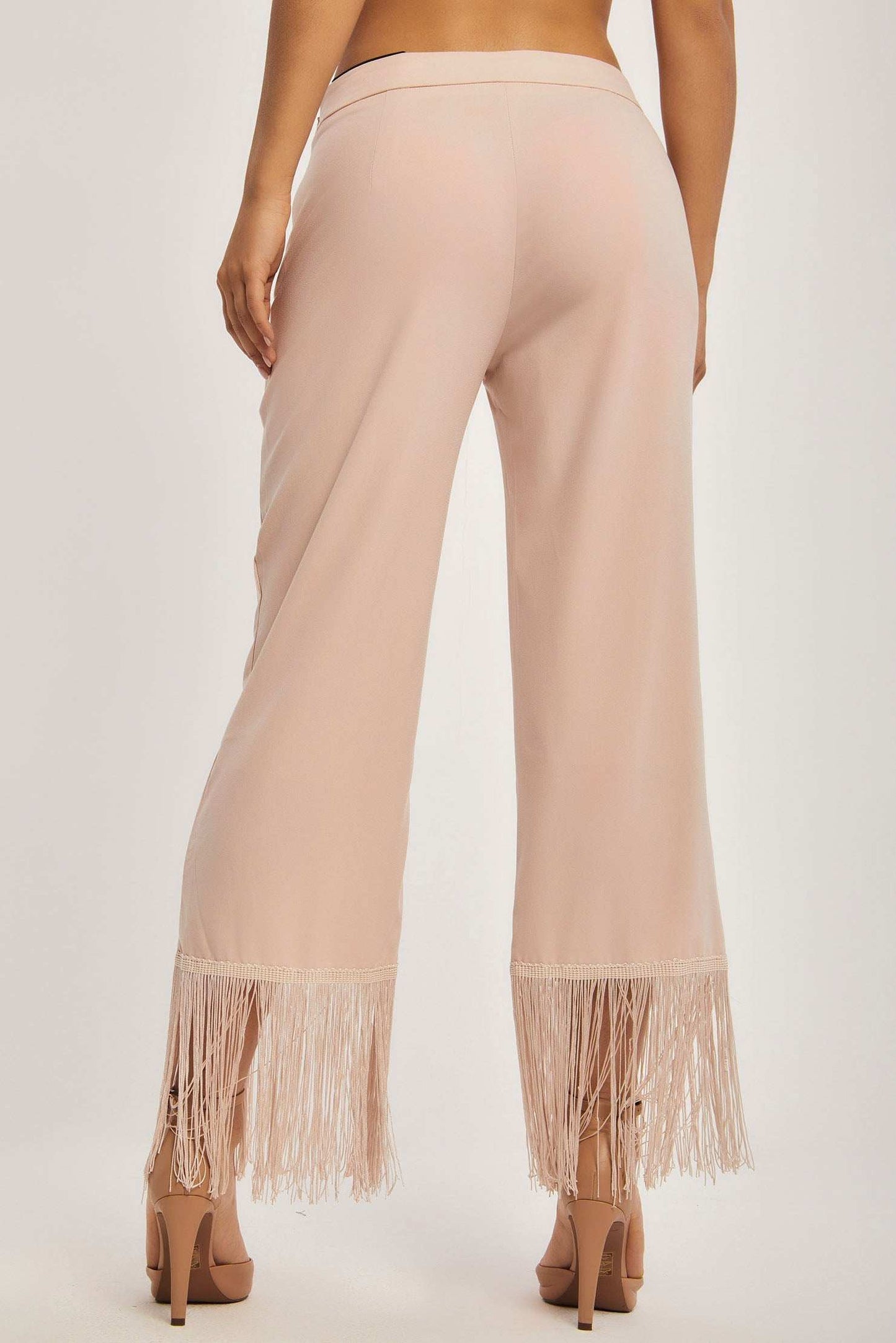 بنطال نسائي عادي - أبيض أصفر