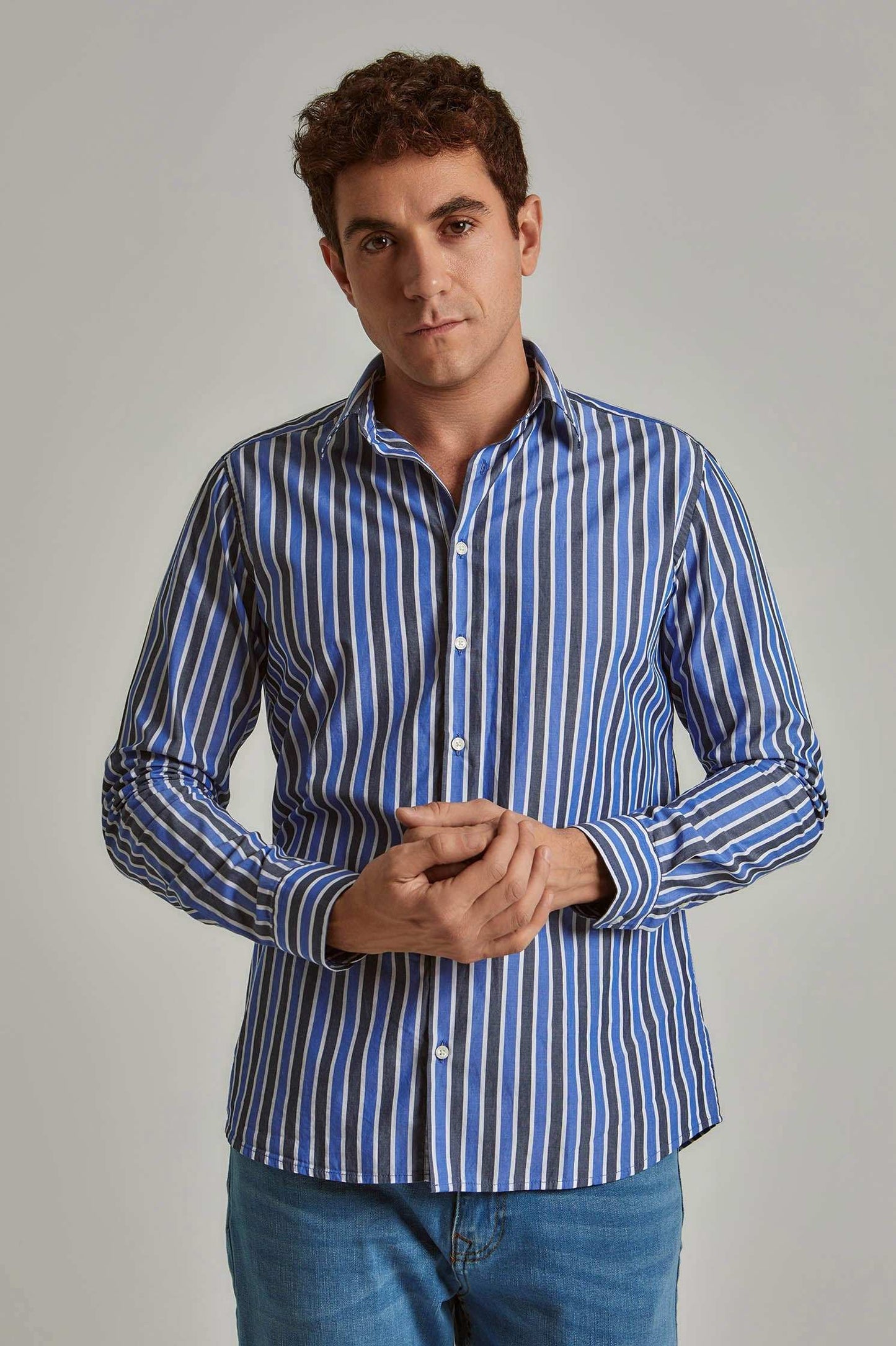 Men Regular Fit Shirt - Blue Multicolorcolor
