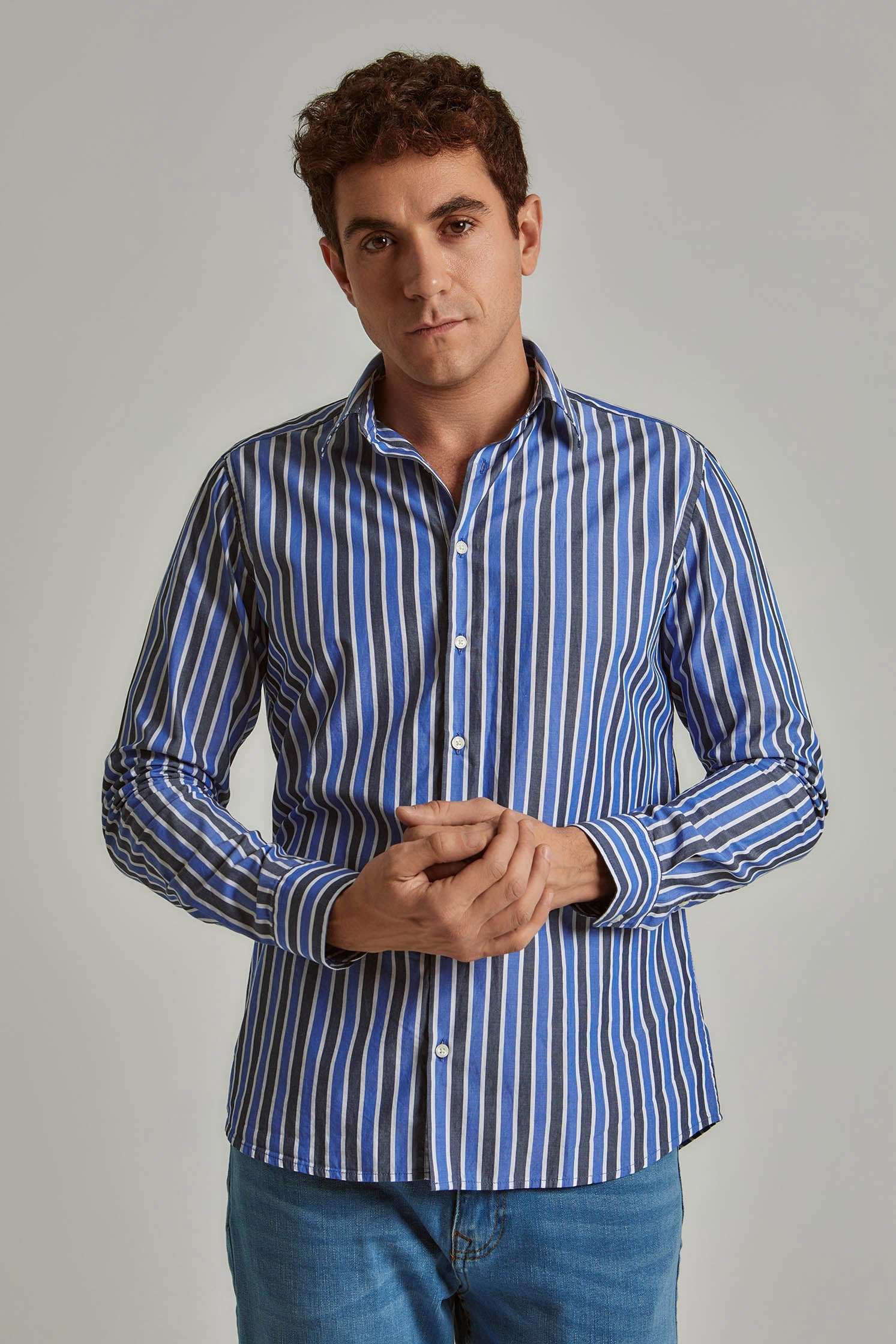 Men Regular Fit Shirt - Blue Multicolorcolor
