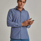 Men Regular Fit Shirt - Blue Multicolorcolor