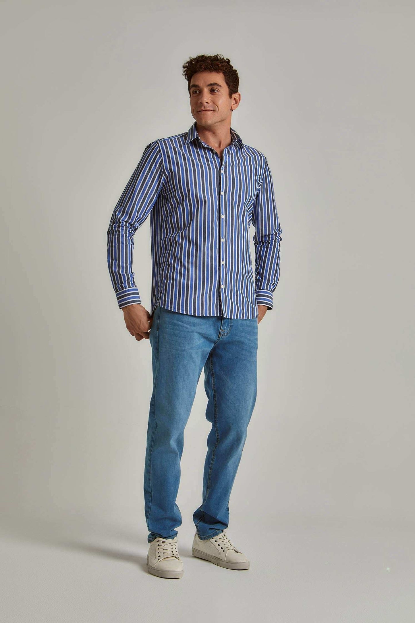 Men Regular Fit Shirt - Blue Multicolorcolor