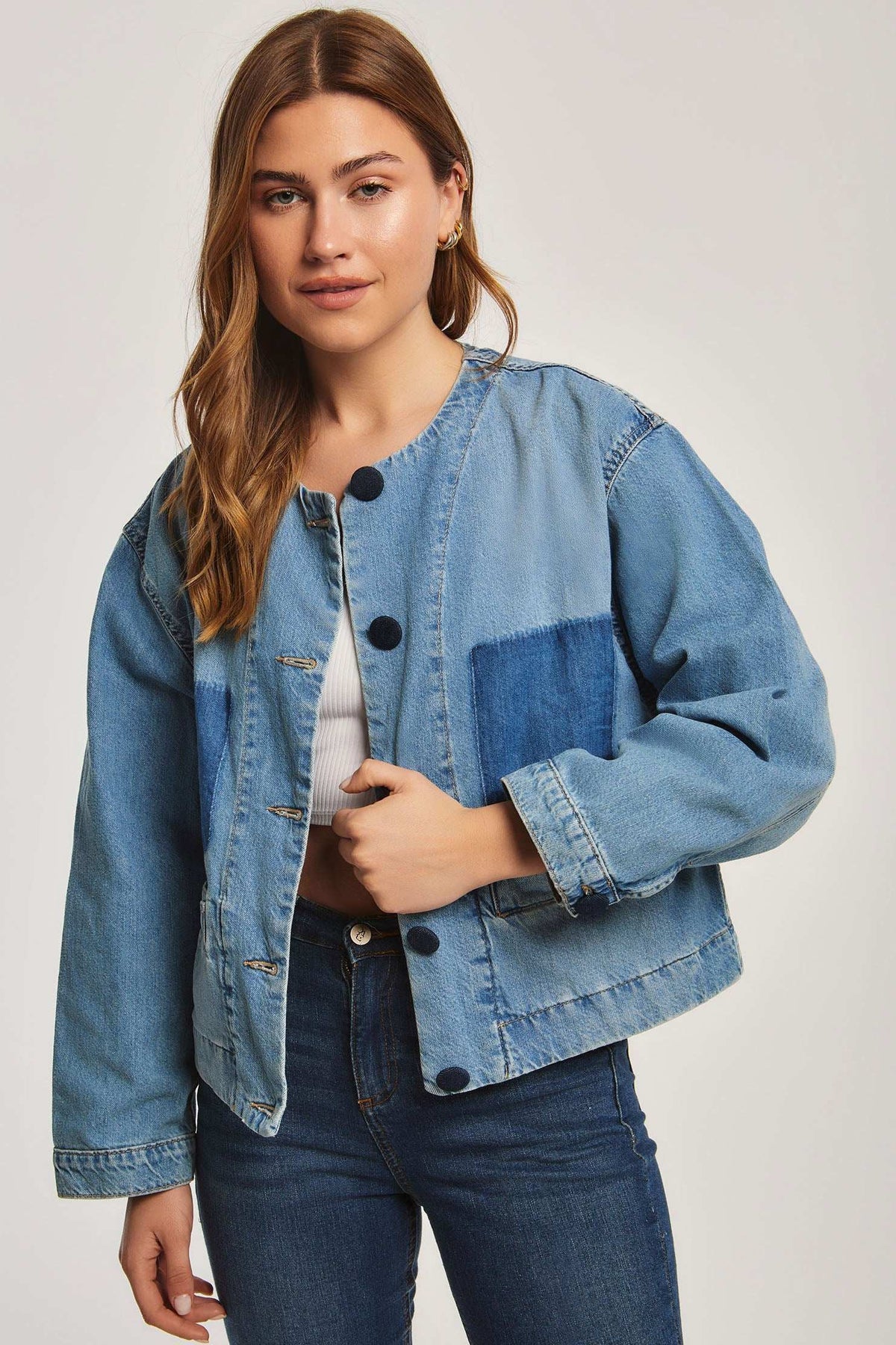 Women Oversized Jacket - Blue