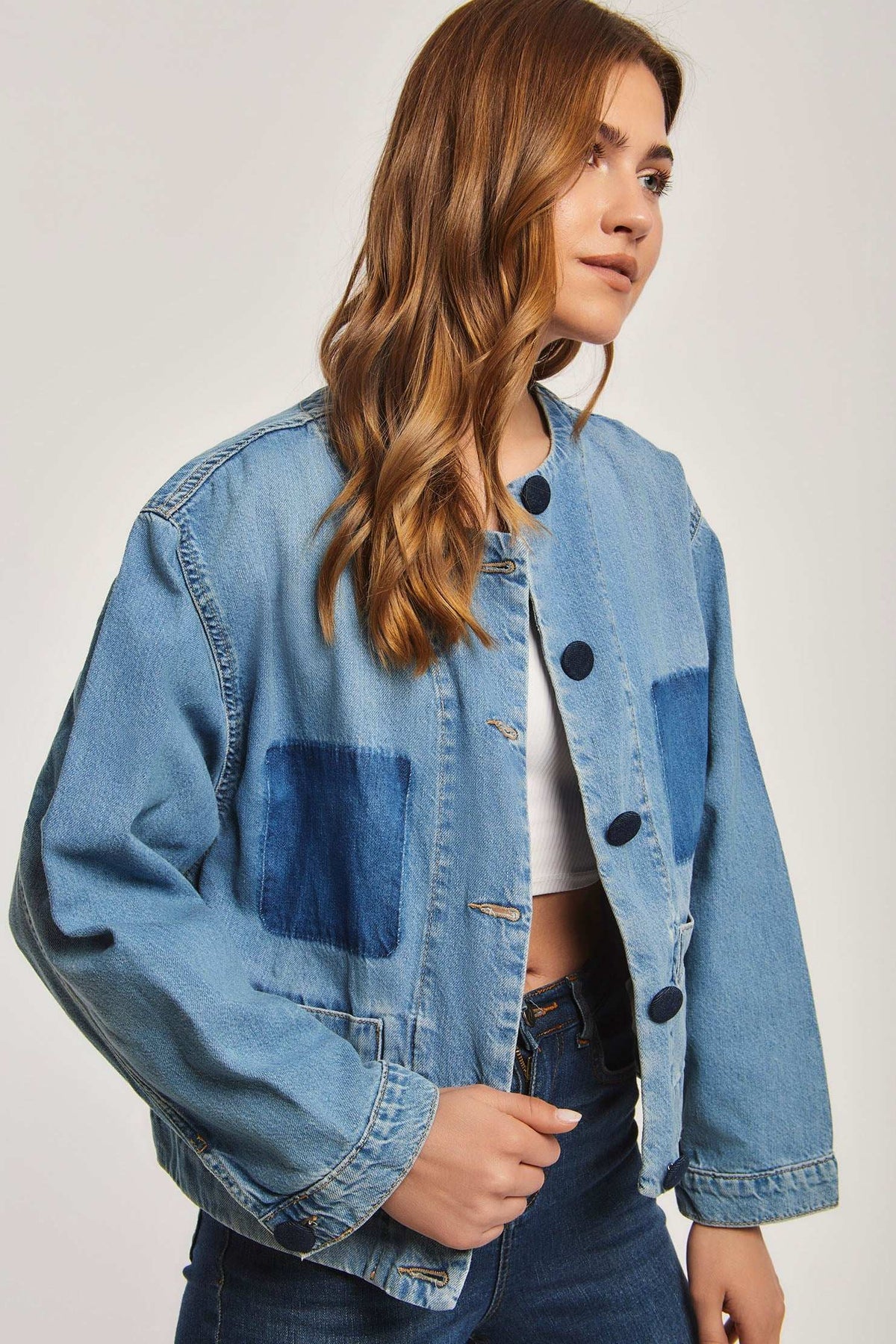 Women Oversized Jacket - Blue