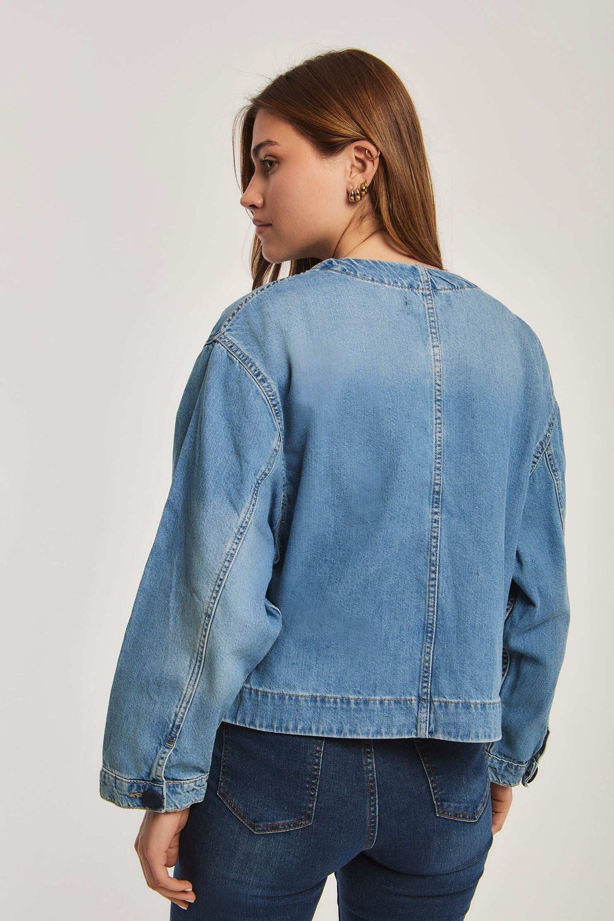 Women Oversized Jacket - Blue