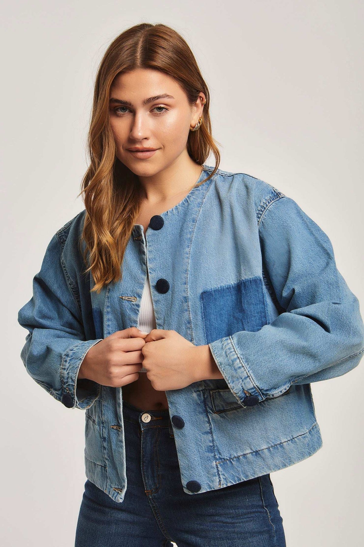 Women Oversized Jacket - Blue
