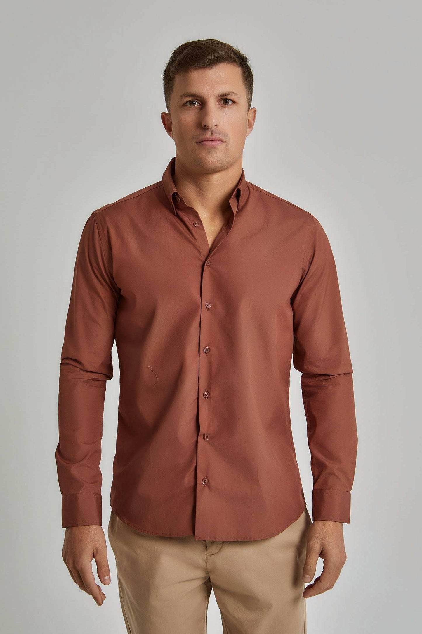 Men Regular Fit Shirt - Brown
