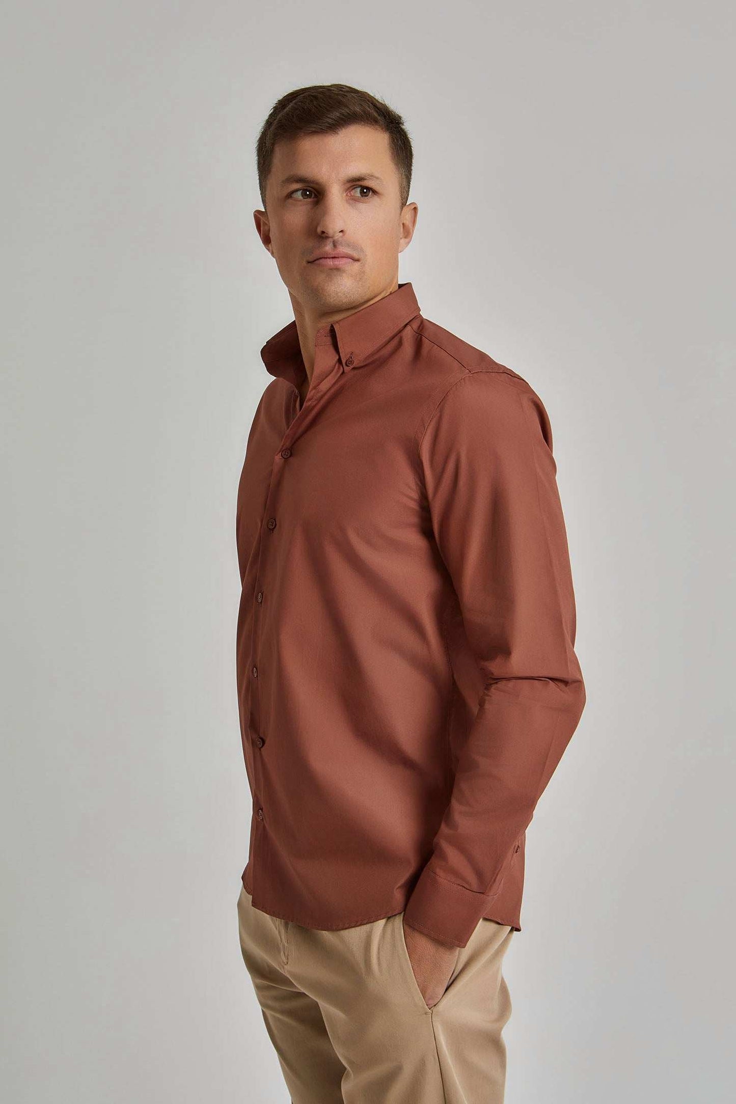 Men Regular Fit Shirt - Brown