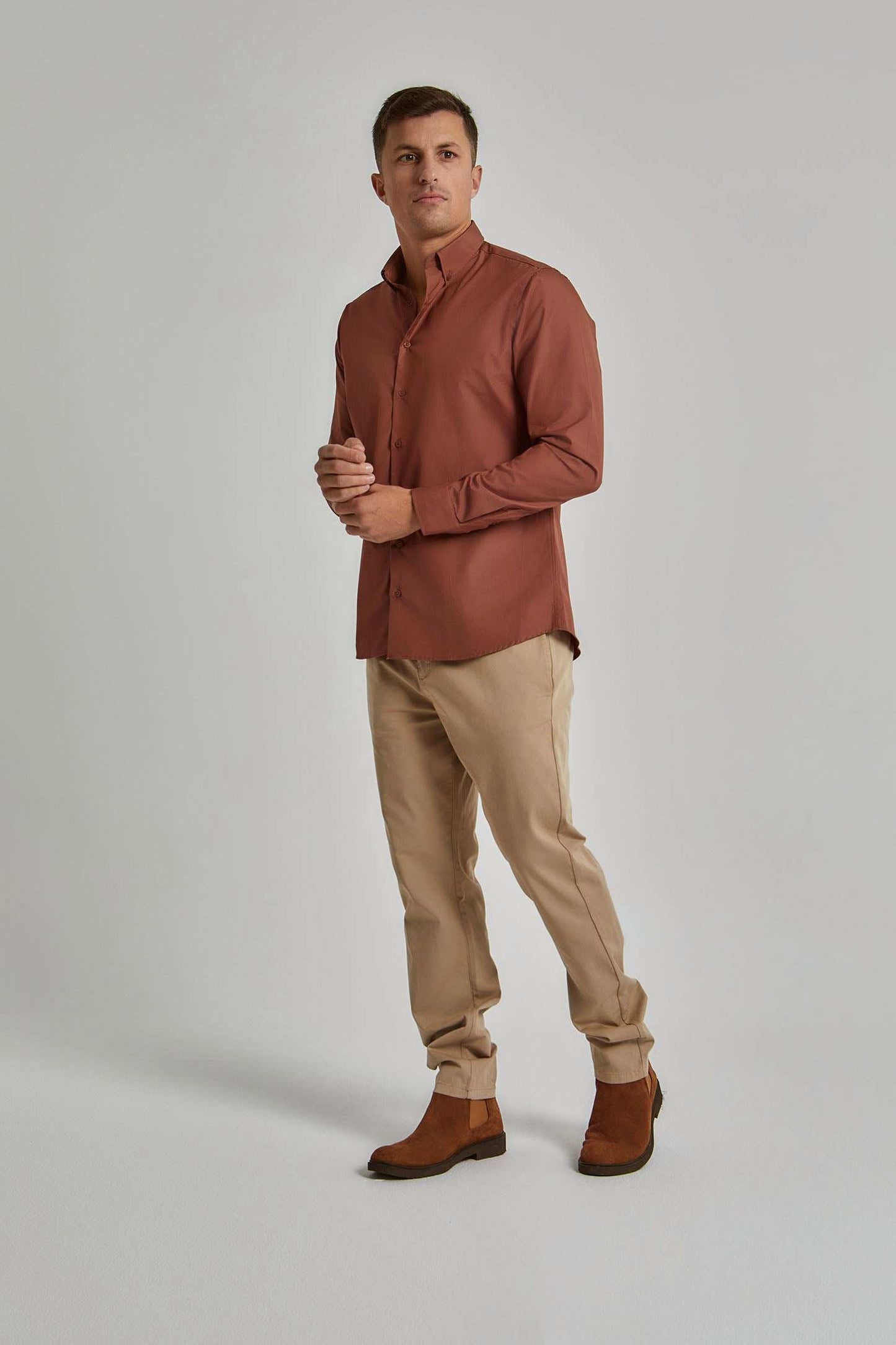 Men Regular Fit Shirt - Brown