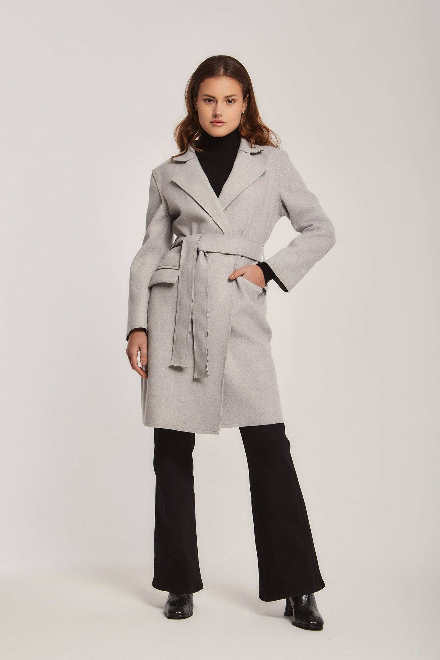 Women Regular Fit Coat - Grey