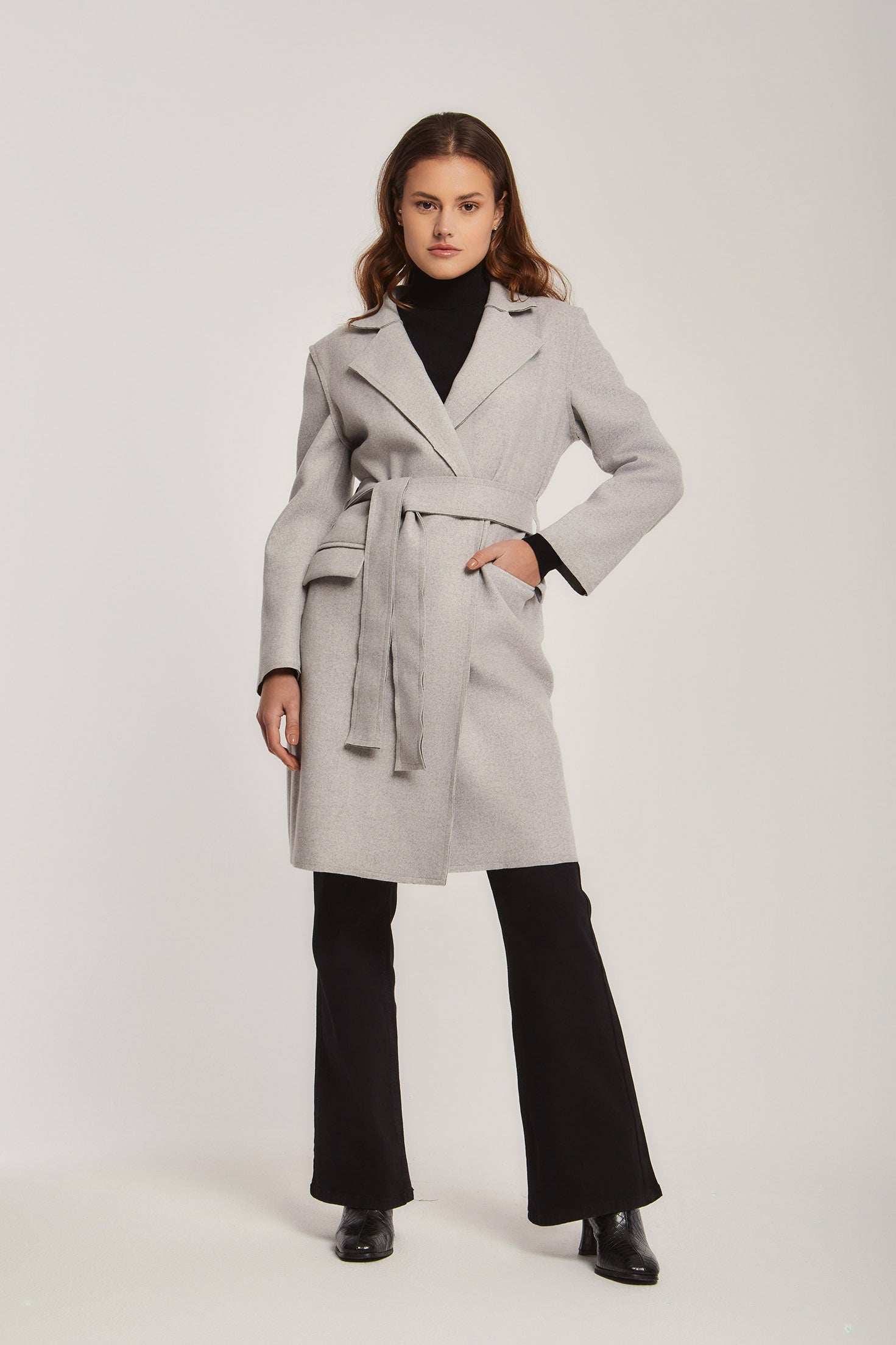 Women Regular Fit Coat - Grey