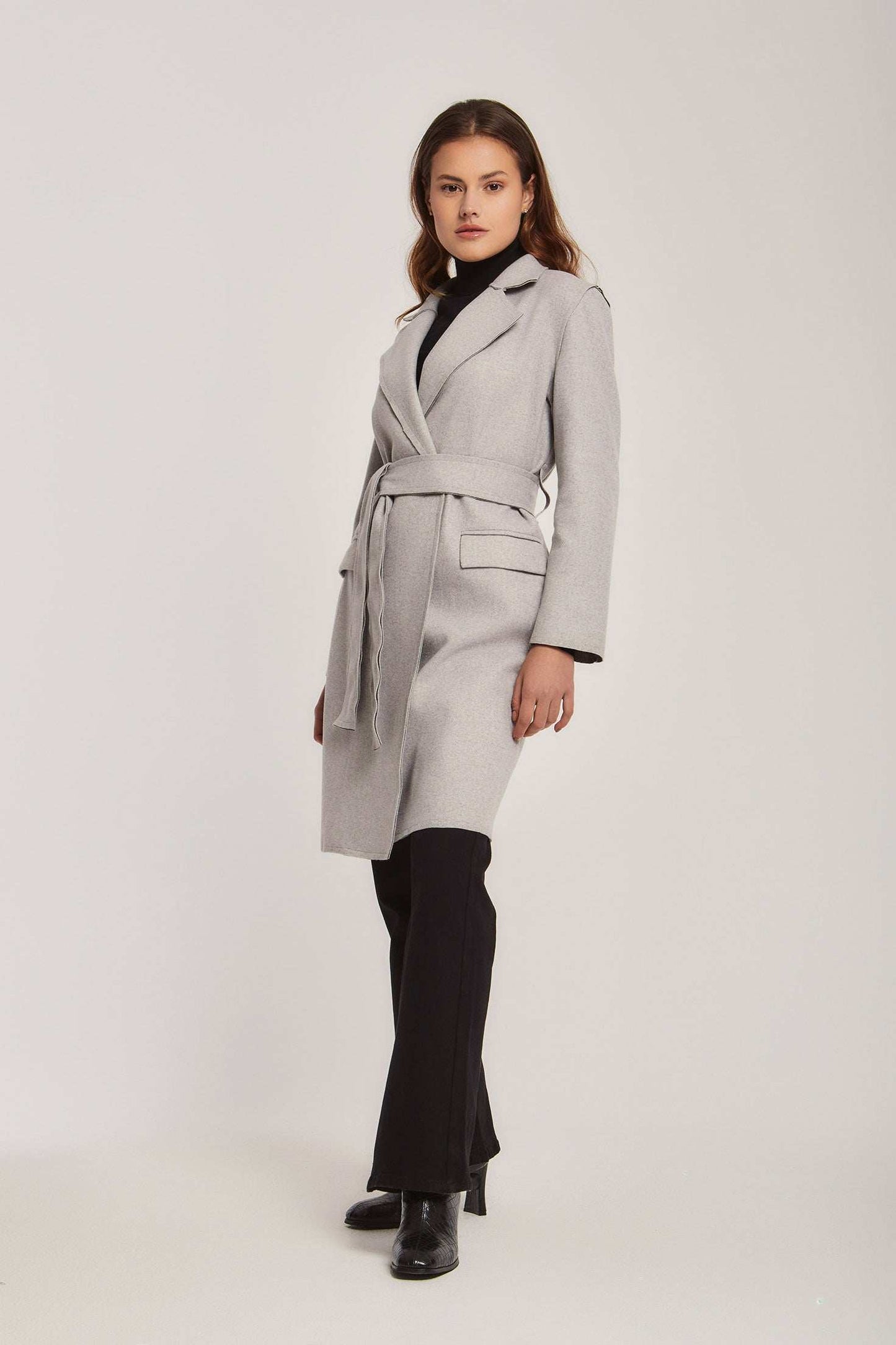 Women Regular Fit Coat - Grey