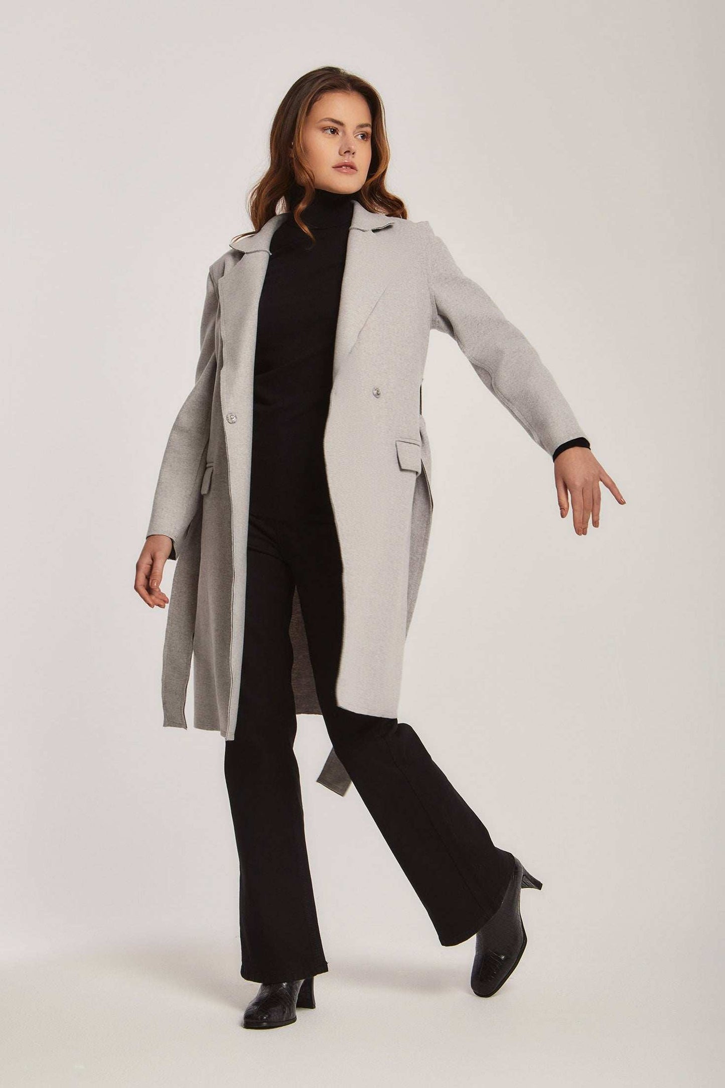 Women Regular Fit Coat - Grey