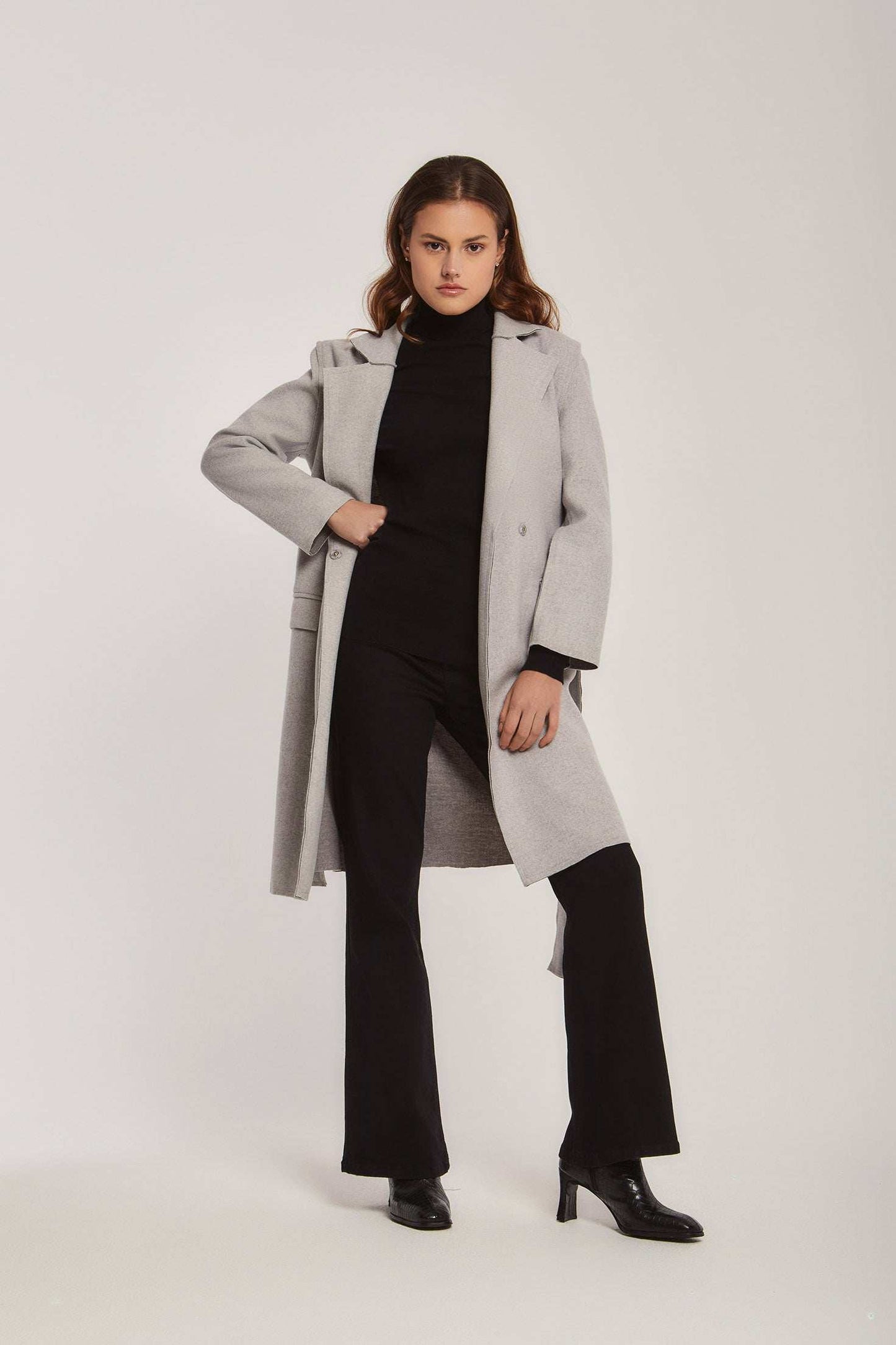 Women Regular Fit Coat - Grey