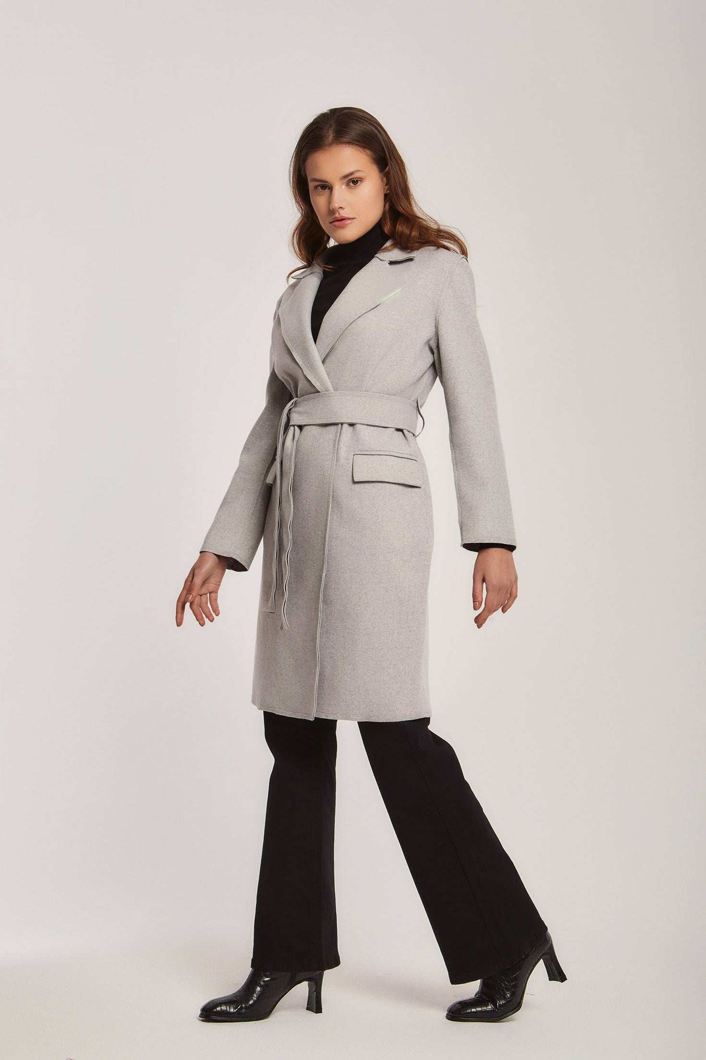 Women Regular Fit Coat - Grey
