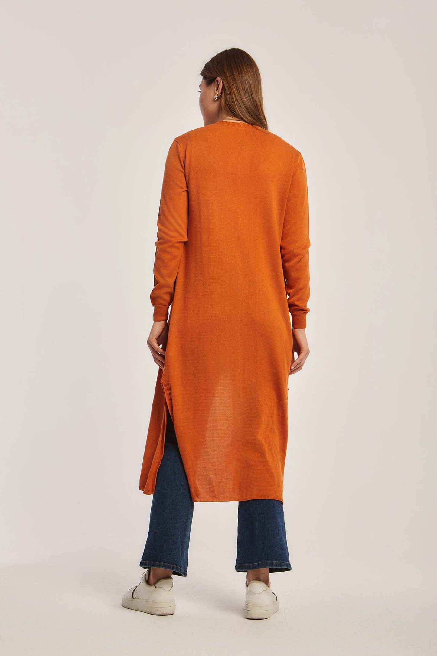 Women Regular Fit Cardigan - Orange