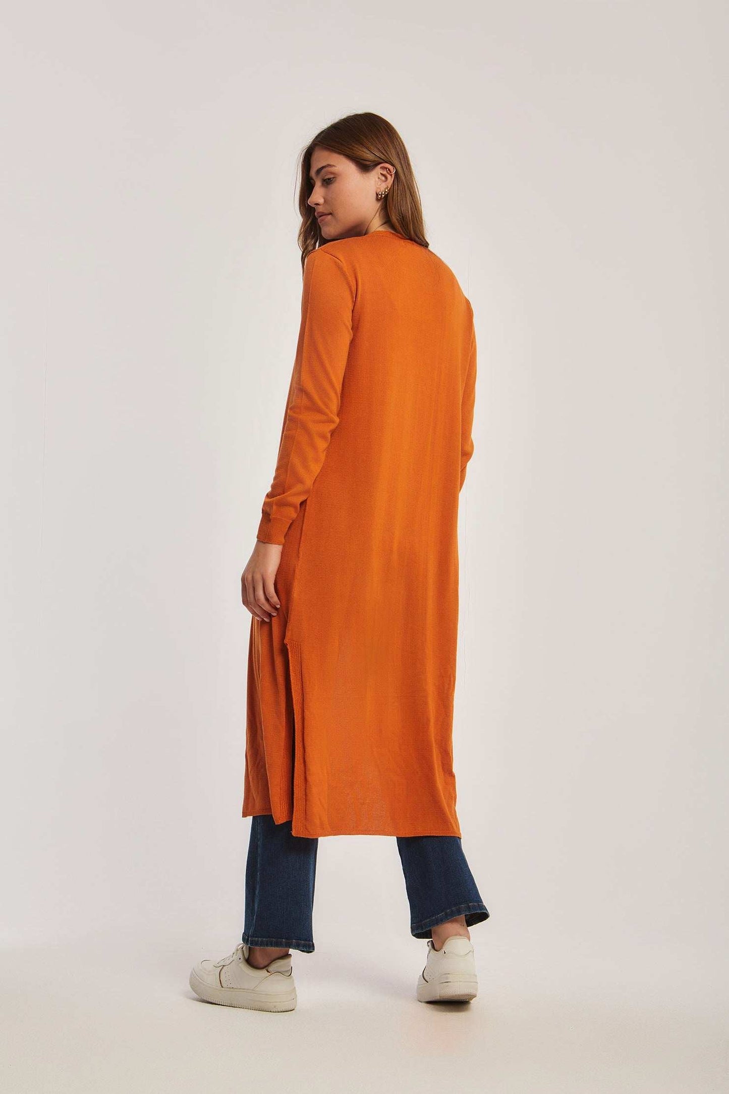 Women Regular Fit Cardigan - Orange