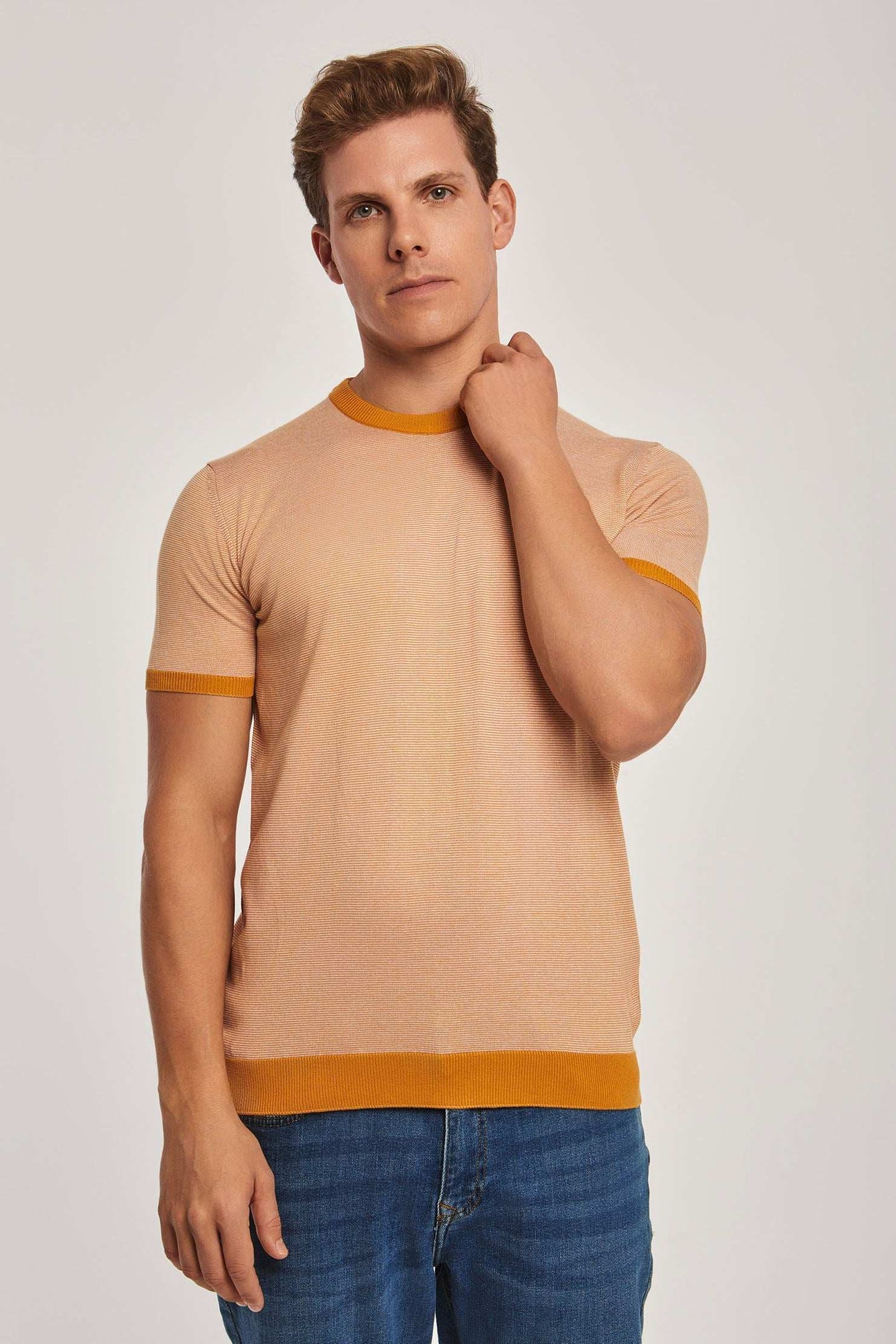 Men Regular Fit T-Shirt -  Orange