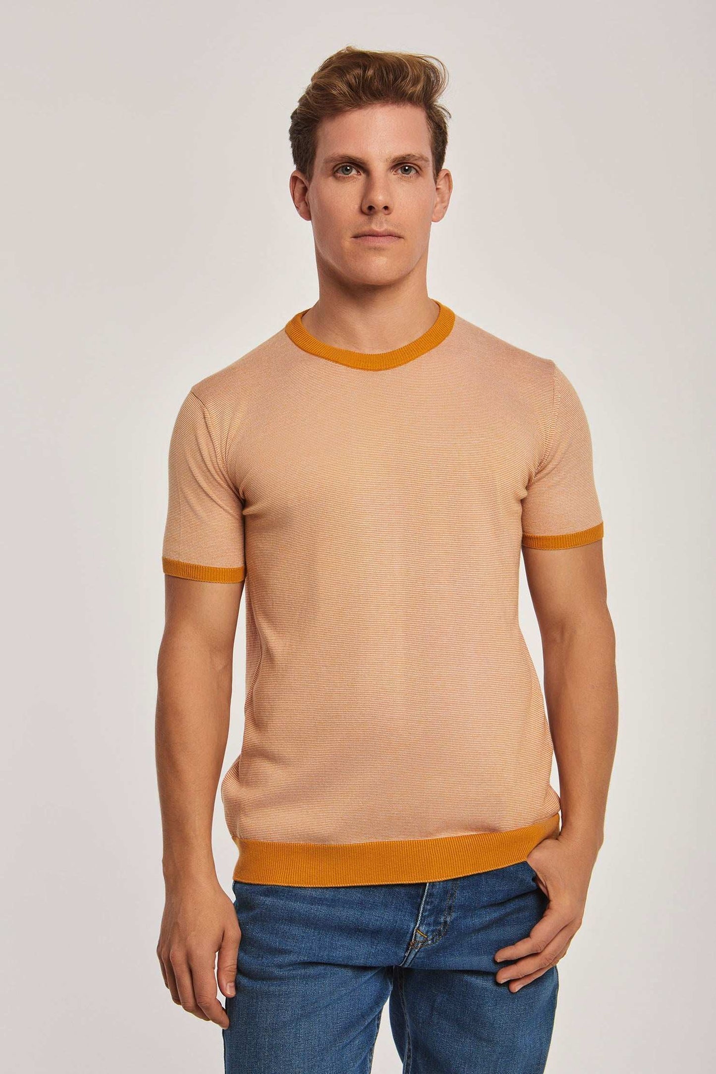 Men Regular Fit T-Shirt -  Orange