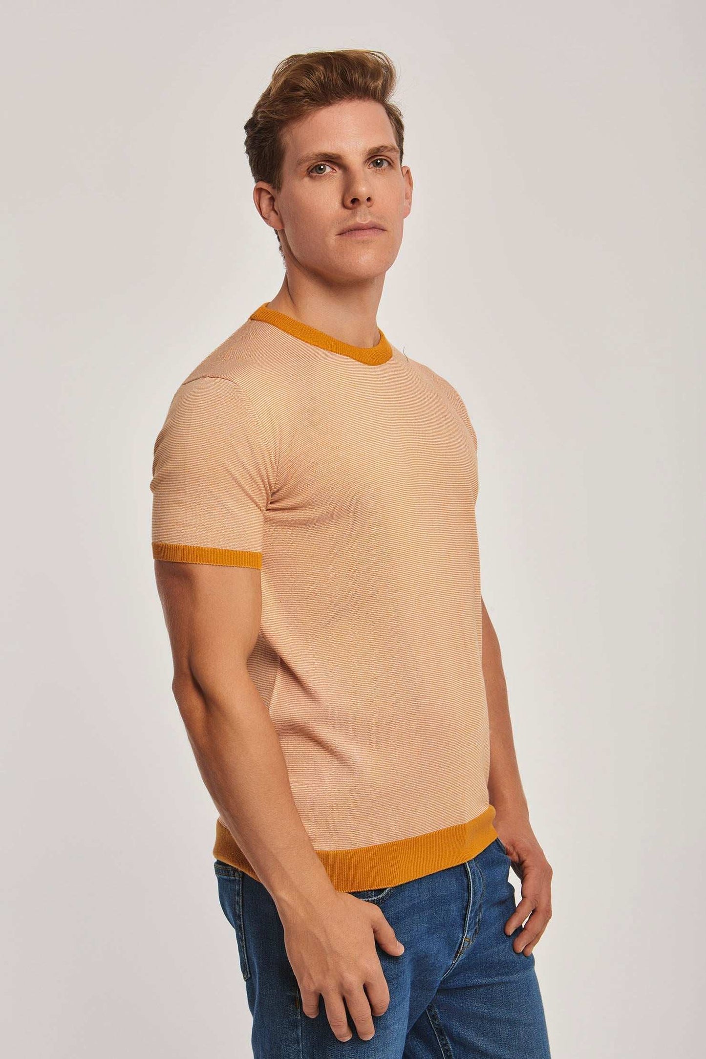 Men Regular Fit T-Shirt -  Orange