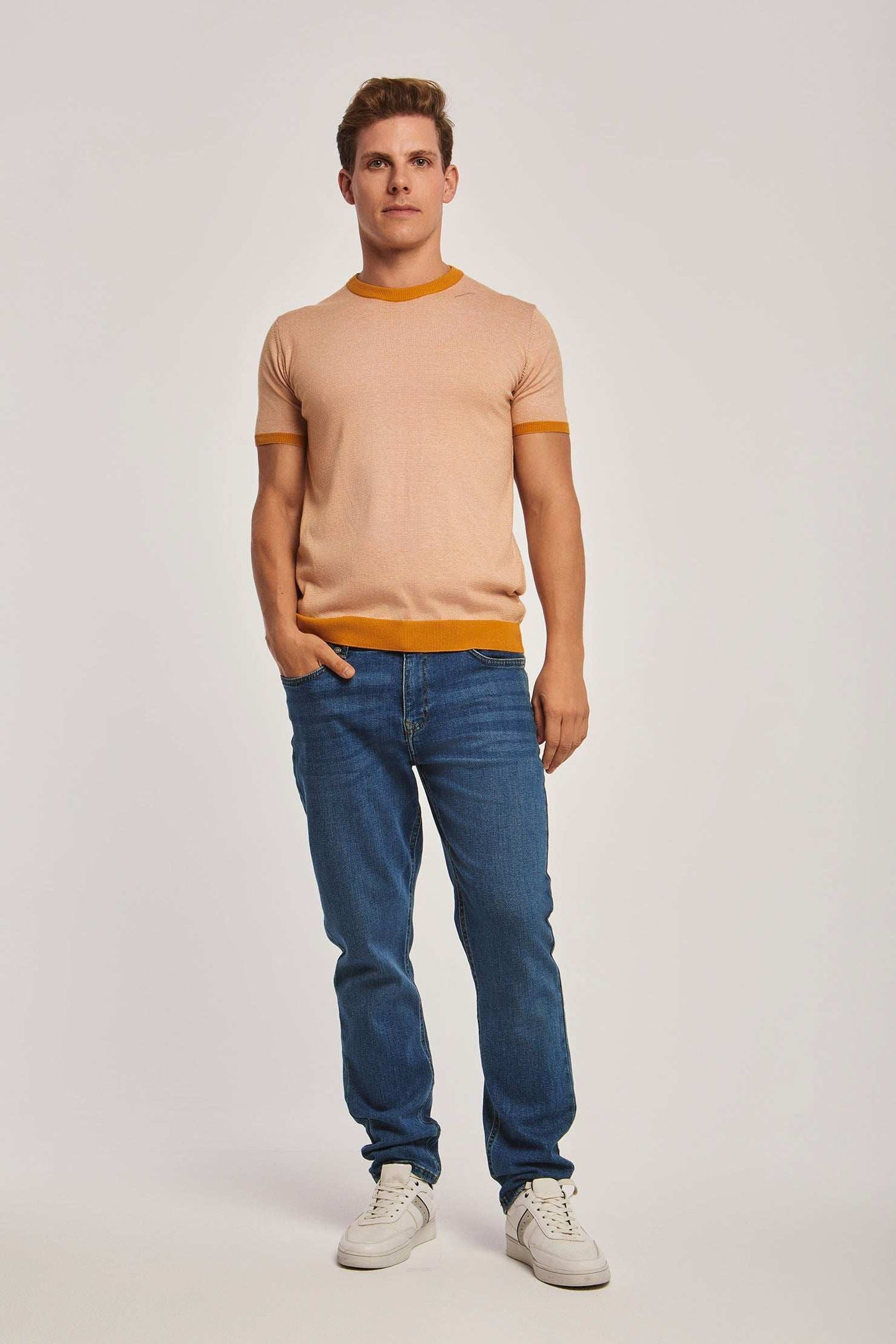 Men Regular Fit T-Shirt -  Orange