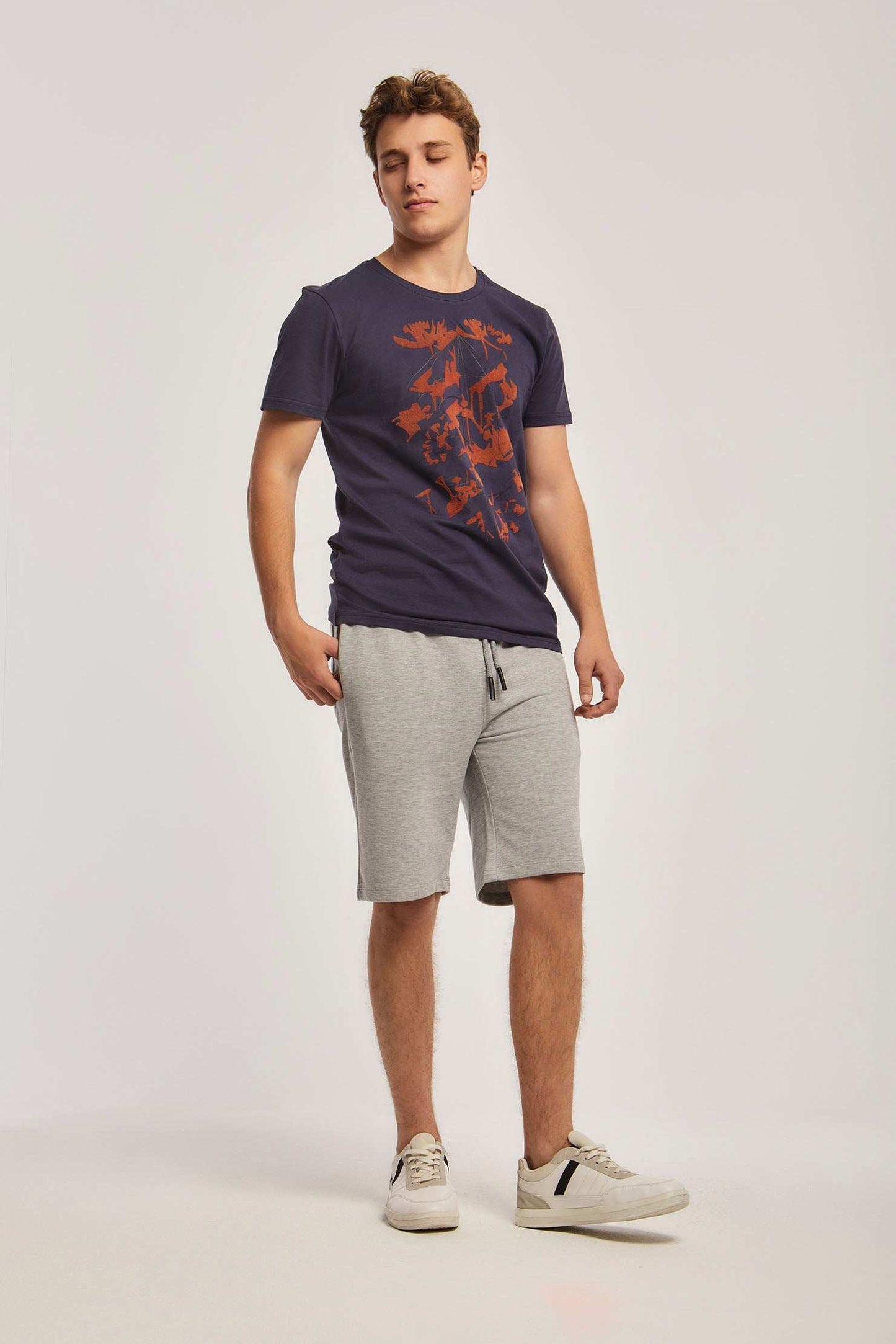 Men Slim Fit Shorts - Grey