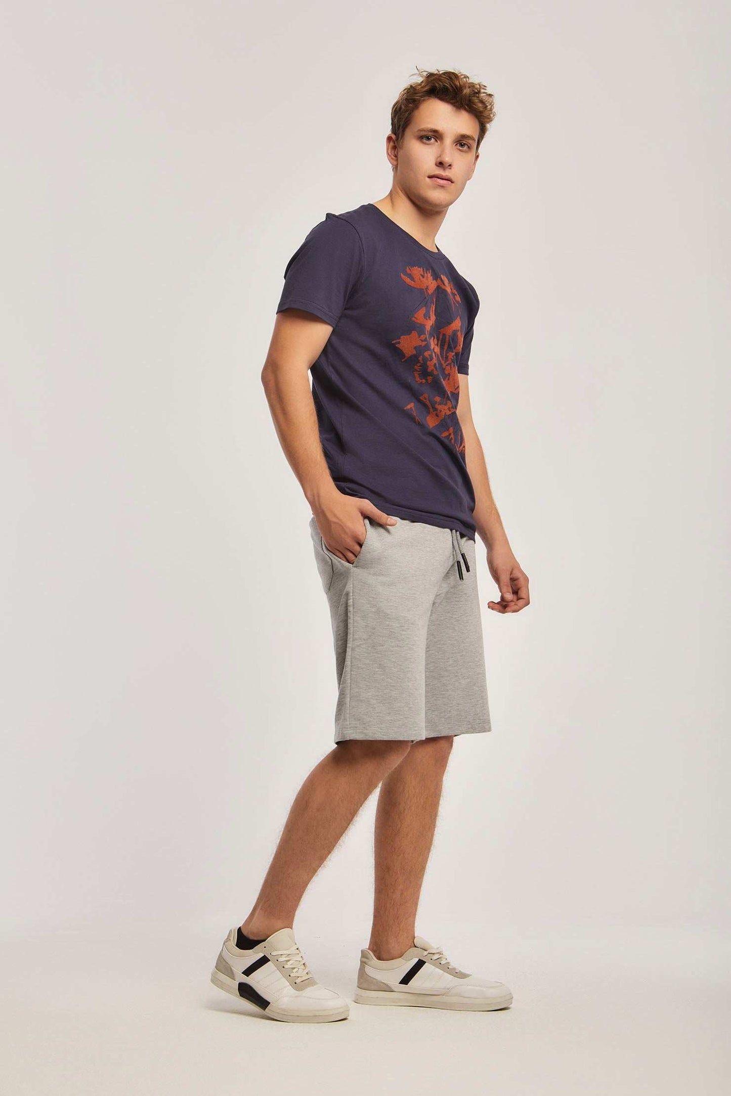 Men Slim Fit Shorts - Grey