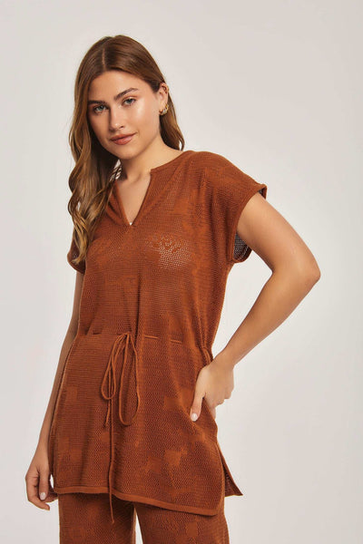 Women Regular Fit Tunic - Brown