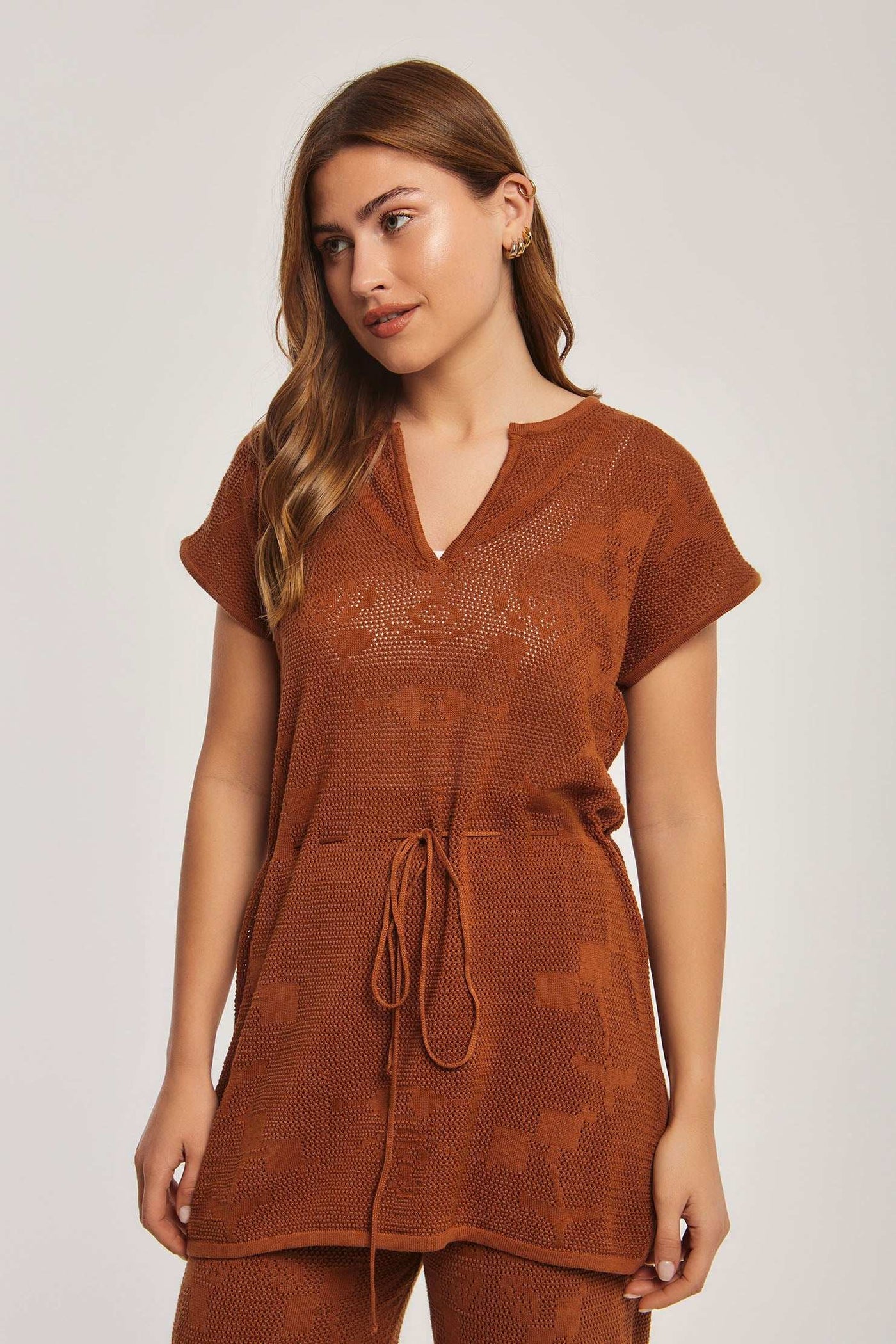 Women Regular Fit Tunic - Brown