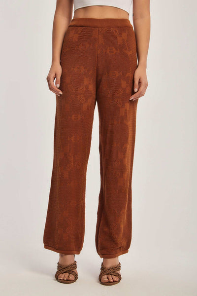 Women Regular Fit Pant - Brown