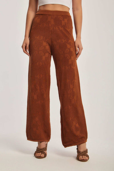 Women Regular Fit Pant - Brown