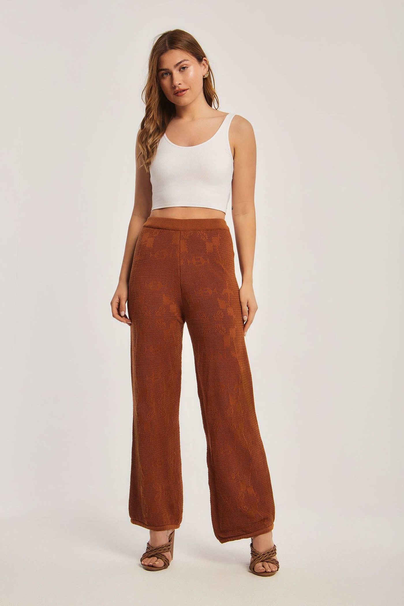 Women Regular Fit Pant - Brown