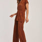 Women Regular Fit Pant - Brown