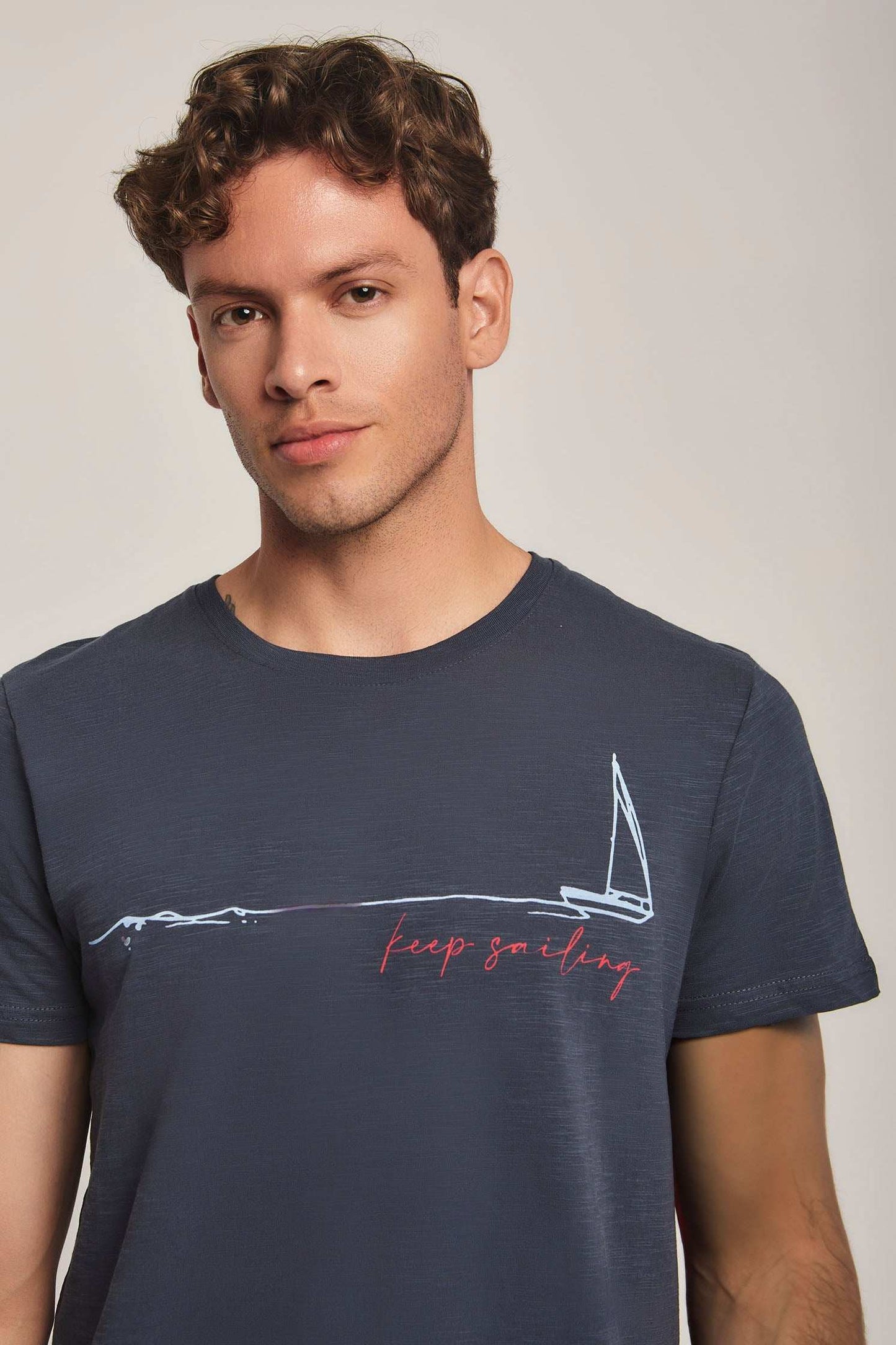 Men Regular Fit T-Shirt -  Navy