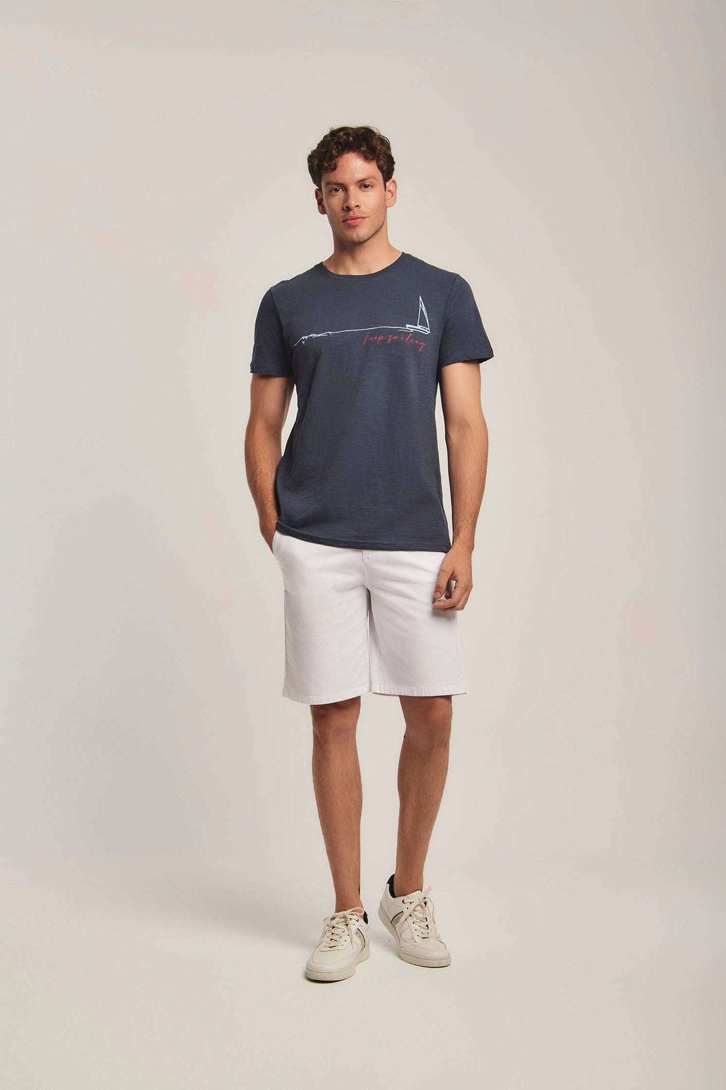 Men Regular Fit T-Shirt -  Navy