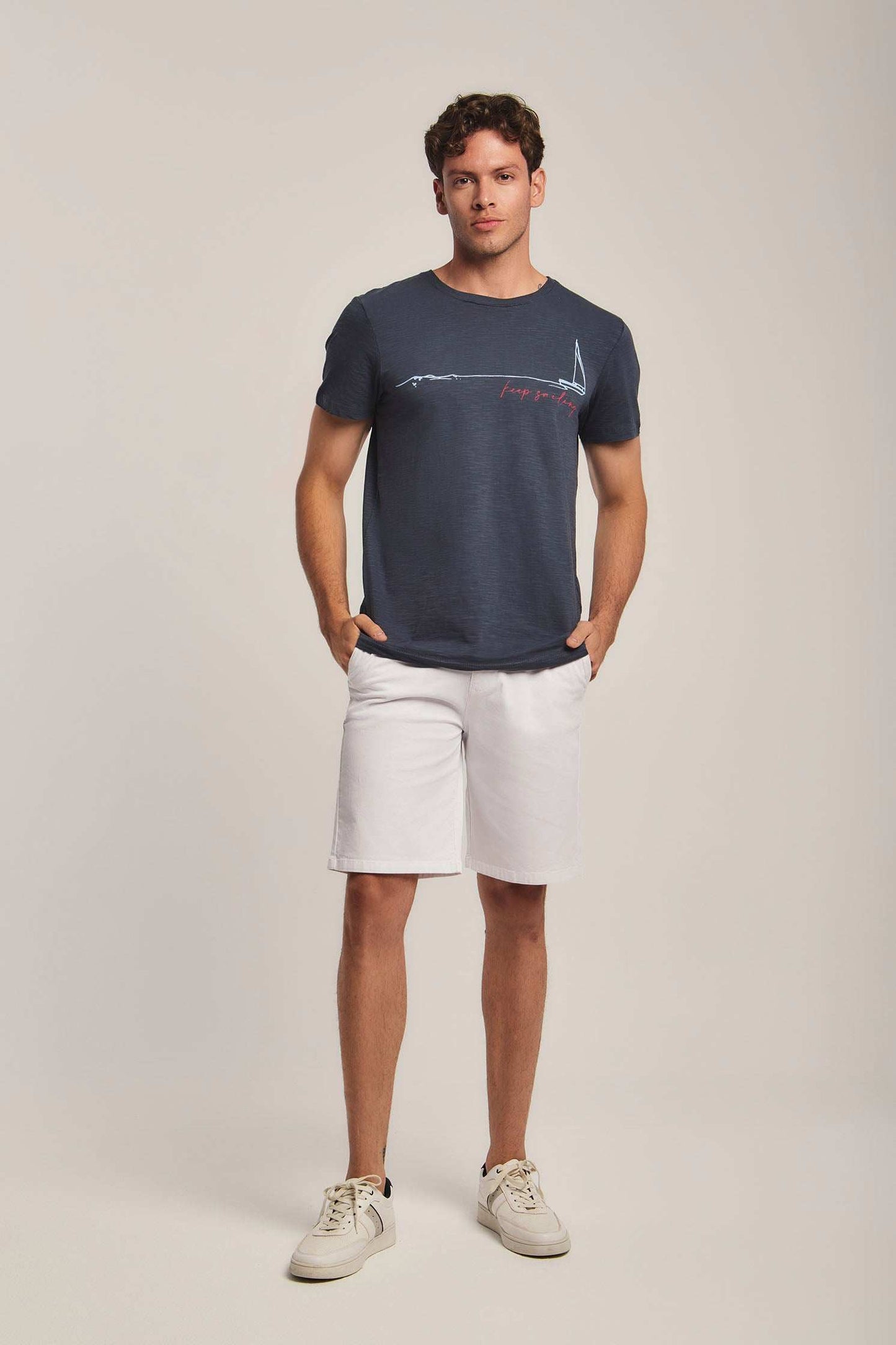 Men Regular Fit T-Shirt -  Navy