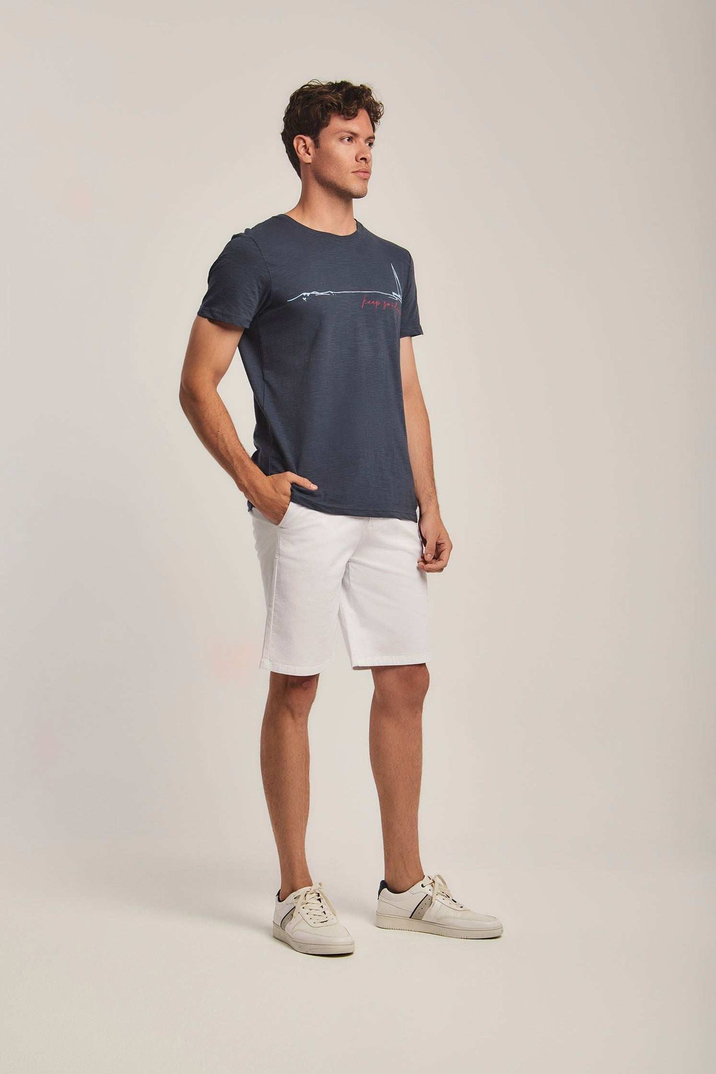 Men Regular Fit T-Shirt -  Navy