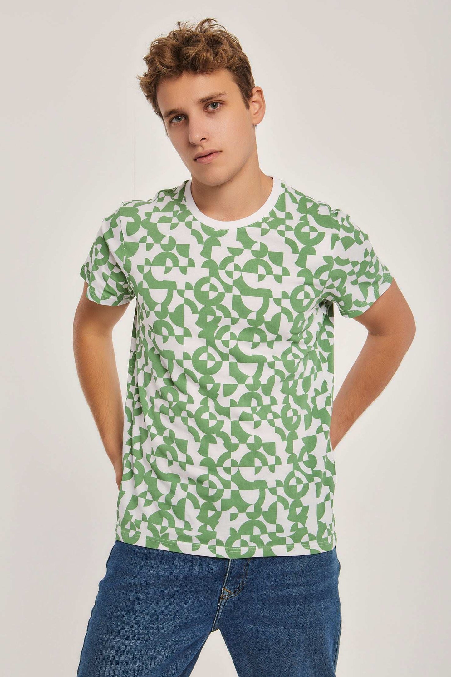 Men Regular Fit T-Shirt - Light Green