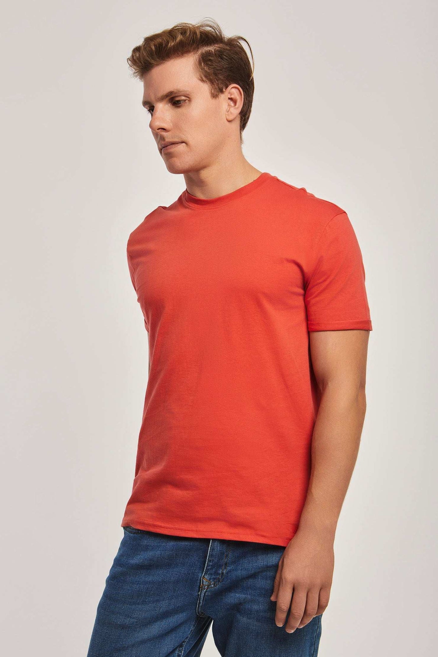 Men Slim Fit T-Shirt - Orange
