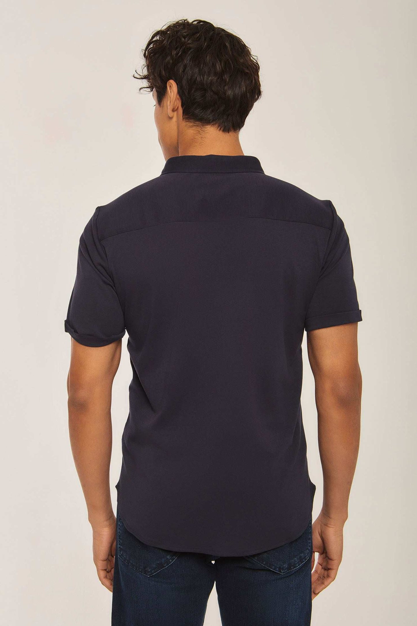 Men Slim Fit Shirt - Naval Navy