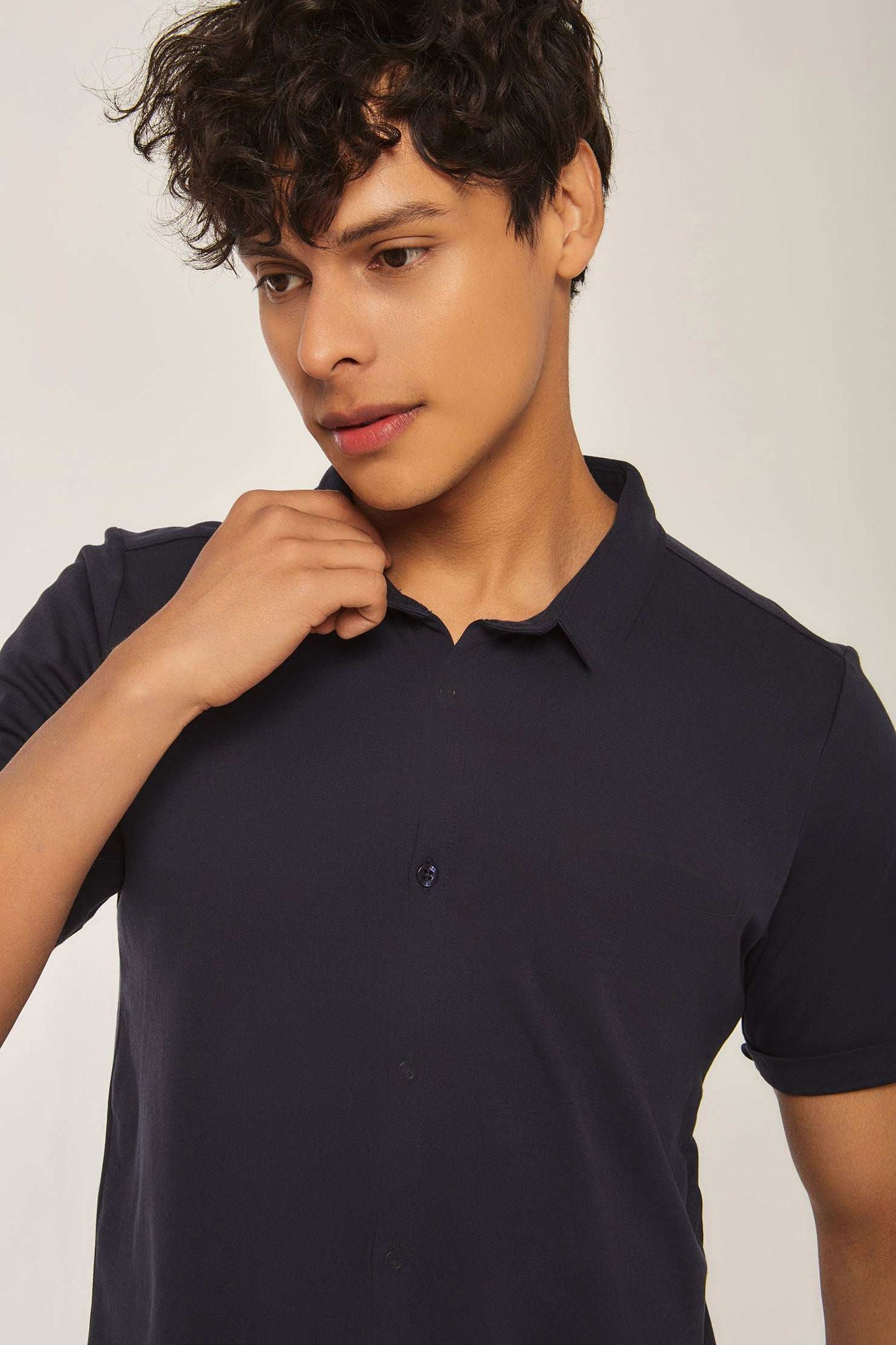 Men Slim Fit Shirt - Naval Navy