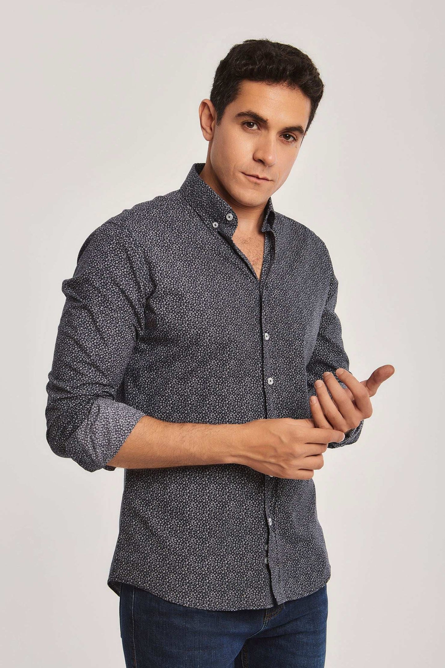 Men Slim Fit Shirt - Navy
