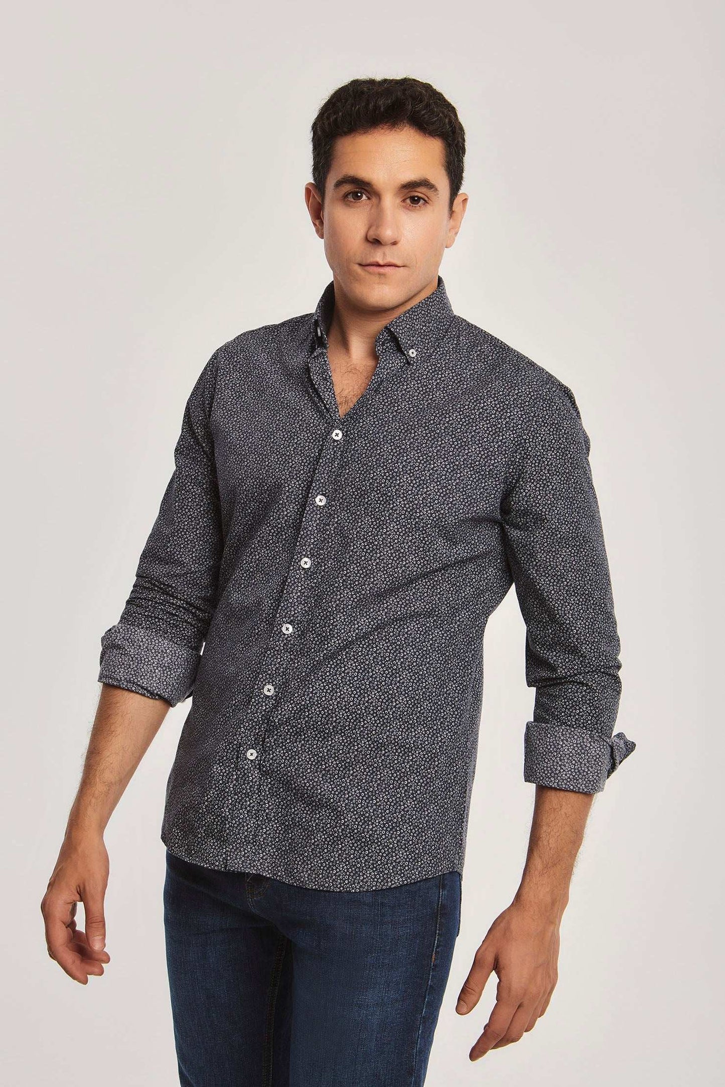 Men Slim Fit Shirt - Navy