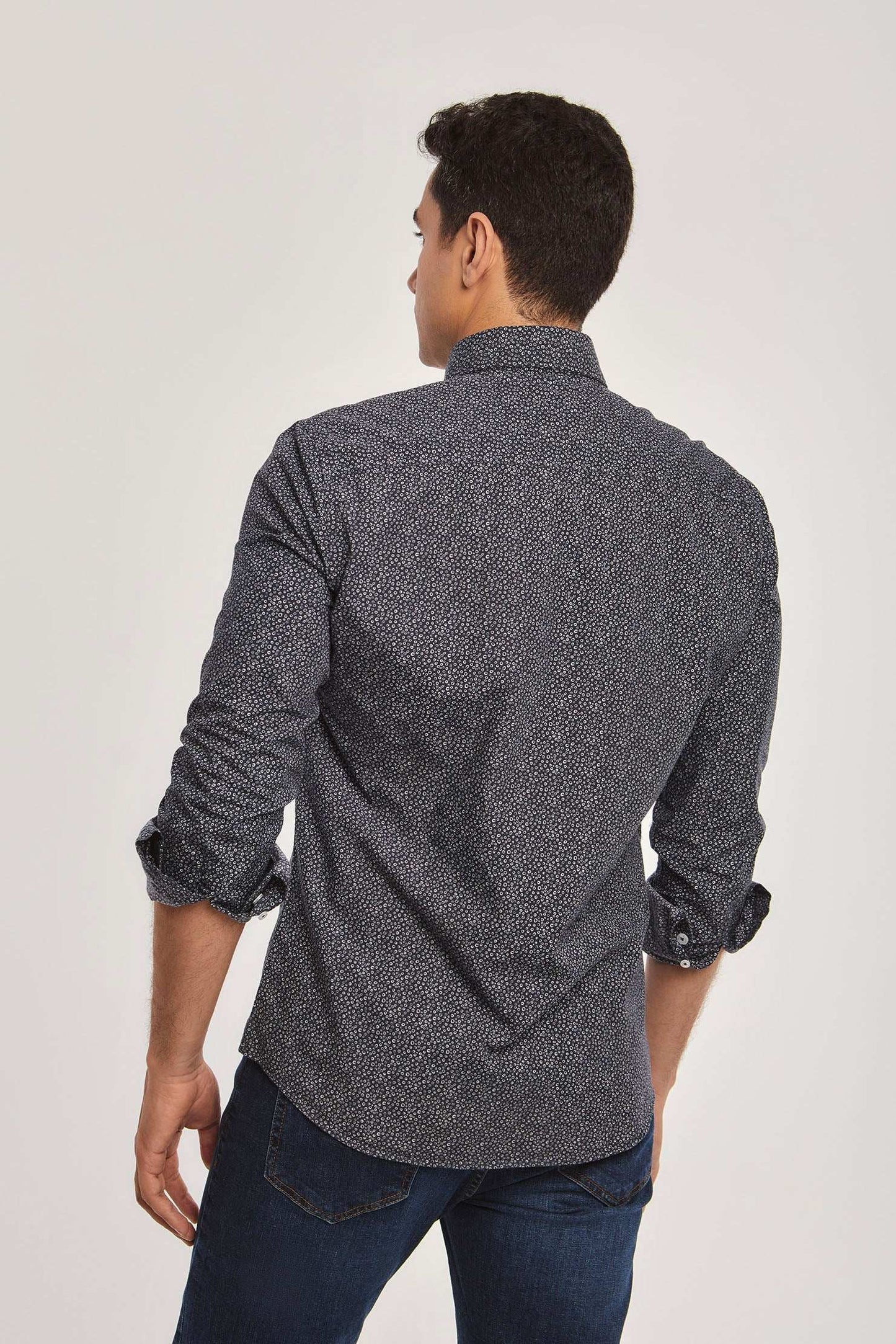 Men Slim Fit Shirt - Navy