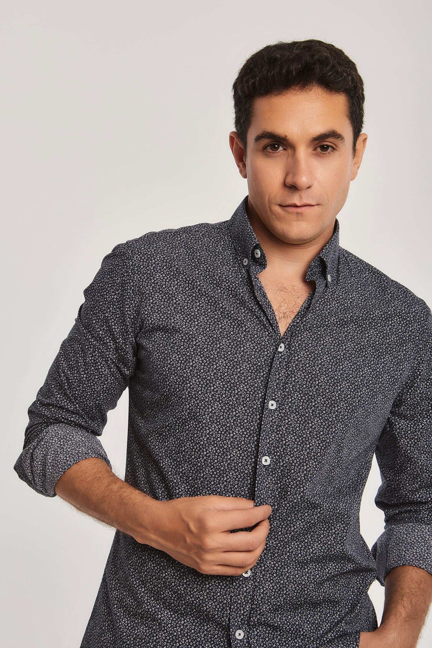 Men Slim Fit Shirt - Navy