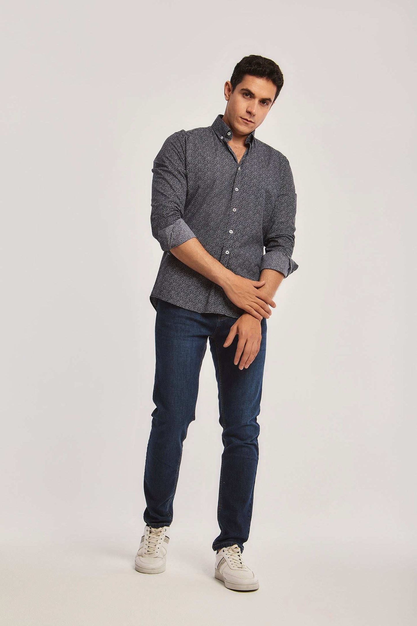 Men Slim Fit Shirt - Navy